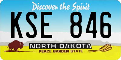 ND license plate KSE846