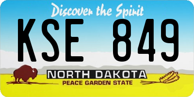 ND license plate KSE849