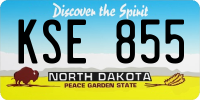 ND license plate KSE855