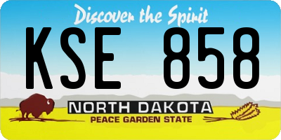 ND license plate KSE858