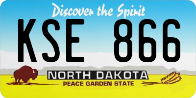 ND license plate KSE866