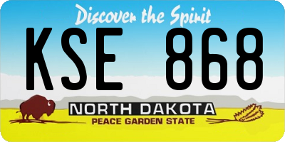 ND license plate KSE868