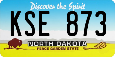 ND license plate KSE873