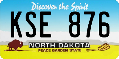 ND license plate KSE876