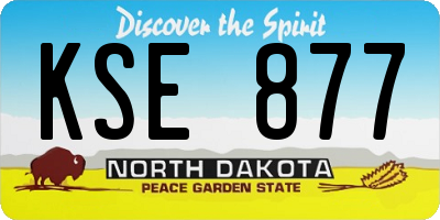 ND license plate KSE877