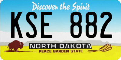 ND license plate KSE882