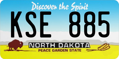ND license plate KSE885