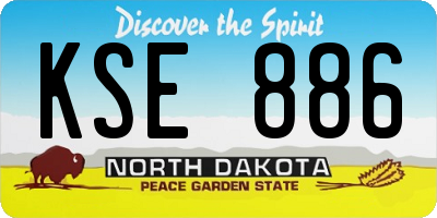 ND license plate KSE886