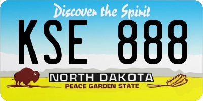 ND license plate KSE888