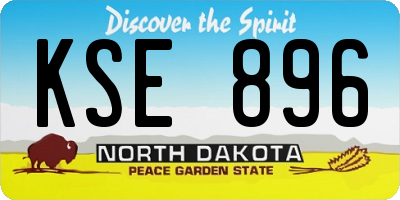 ND license plate KSE896