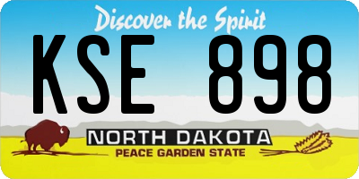 ND license plate KSE898