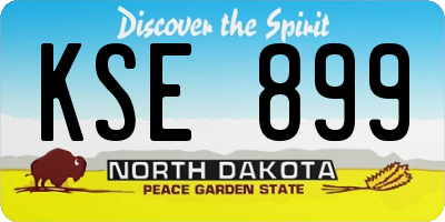 ND license plate KSE899