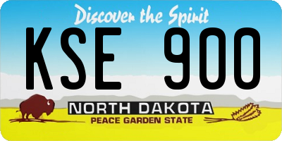 ND license plate KSE900