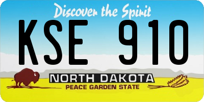 ND license plate KSE910