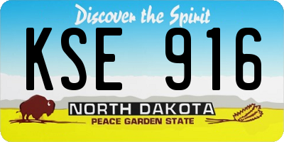 ND license plate KSE916