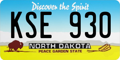 ND license plate KSE930