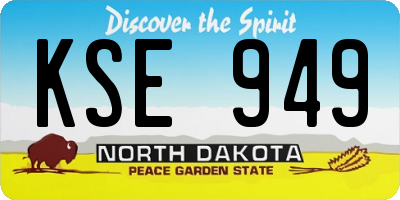 ND license plate KSE949