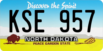 ND license plate KSE957