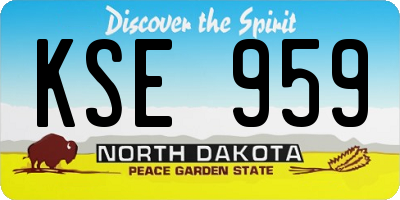 ND license plate KSE959