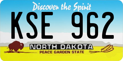 ND license plate KSE962