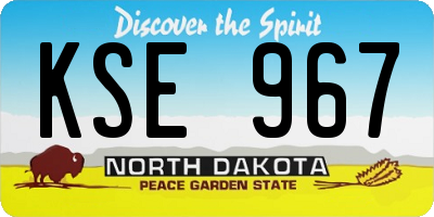 ND license plate KSE967