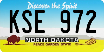 ND license plate KSE972