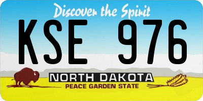 ND license plate KSE976