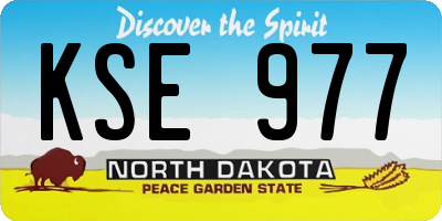 ND license plate KSE977