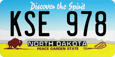 ND license plate KSE978