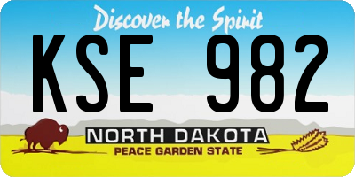 ND license plate KSE982