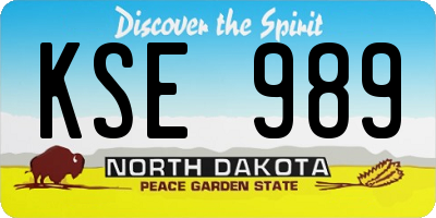 ND license plate KSE989