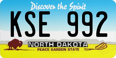 ND license plate KSE992
