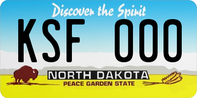 ND license plate KSF000