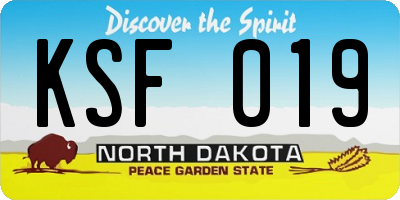 ND license plate KSF019