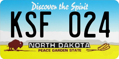 ND license plate KSF024