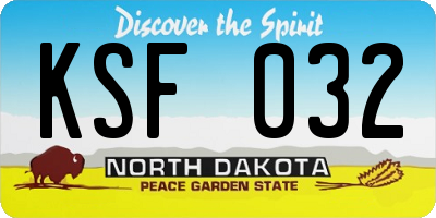 ND license plate KSF032