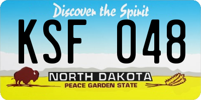 ND license plate KSF048