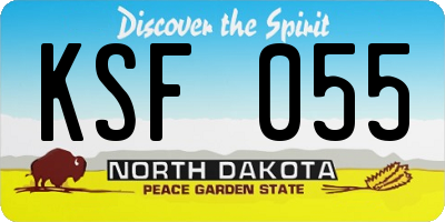ND license plate KSF055