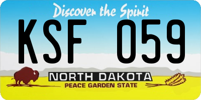 ND license plate KSF059