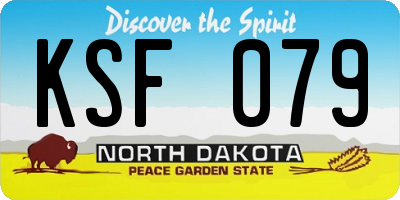 ND license plate KSF079