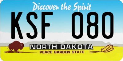 ND license plate KSF080