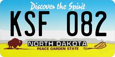 ND license plate KSF082