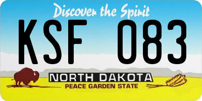ND license plate KSF083