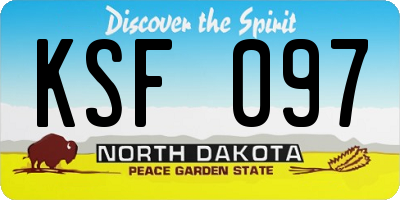 ND license plate KSF097
