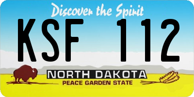 ND license plate KSF112