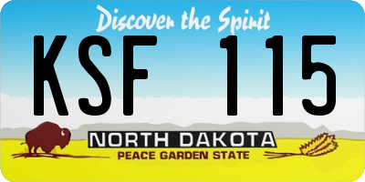 ND license plate KSF115