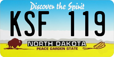 ND license plate KSF119