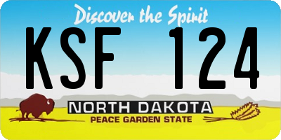 ND license plate KSF124