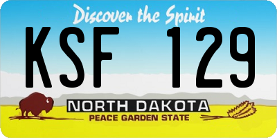 ND license plate KSF129