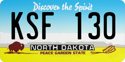 ND license plate KSF130